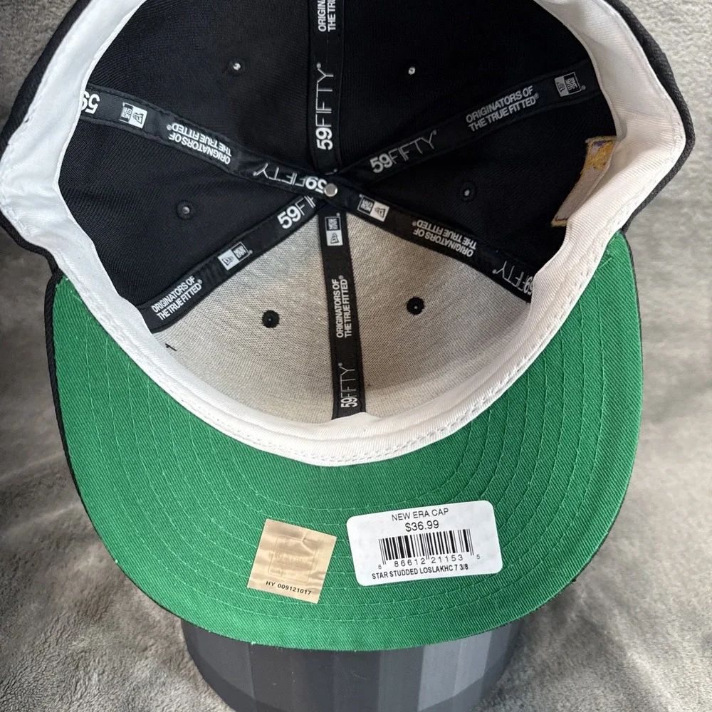 Los Angeles Lakers NBA New Era 59FIFTY Fitted Hat‎ Star Stud Size 7 3/8 HWC NWT